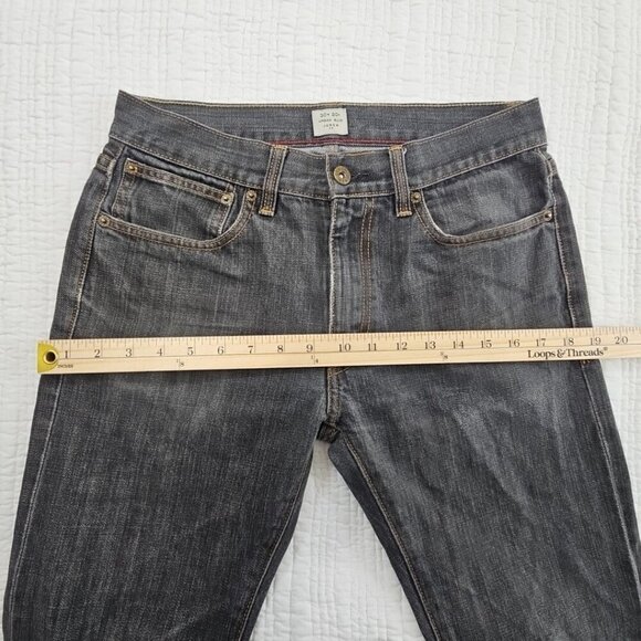 J. Crew Urban Slim Jeans Men's 30W 30L Grey Straight Leg EUC LN Cotton Old Money - Picture 5 of 13